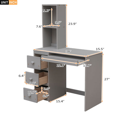 Loft Bed With Stand Alone Bed, Storage Staircase, Desk, Shelves, And Drawers