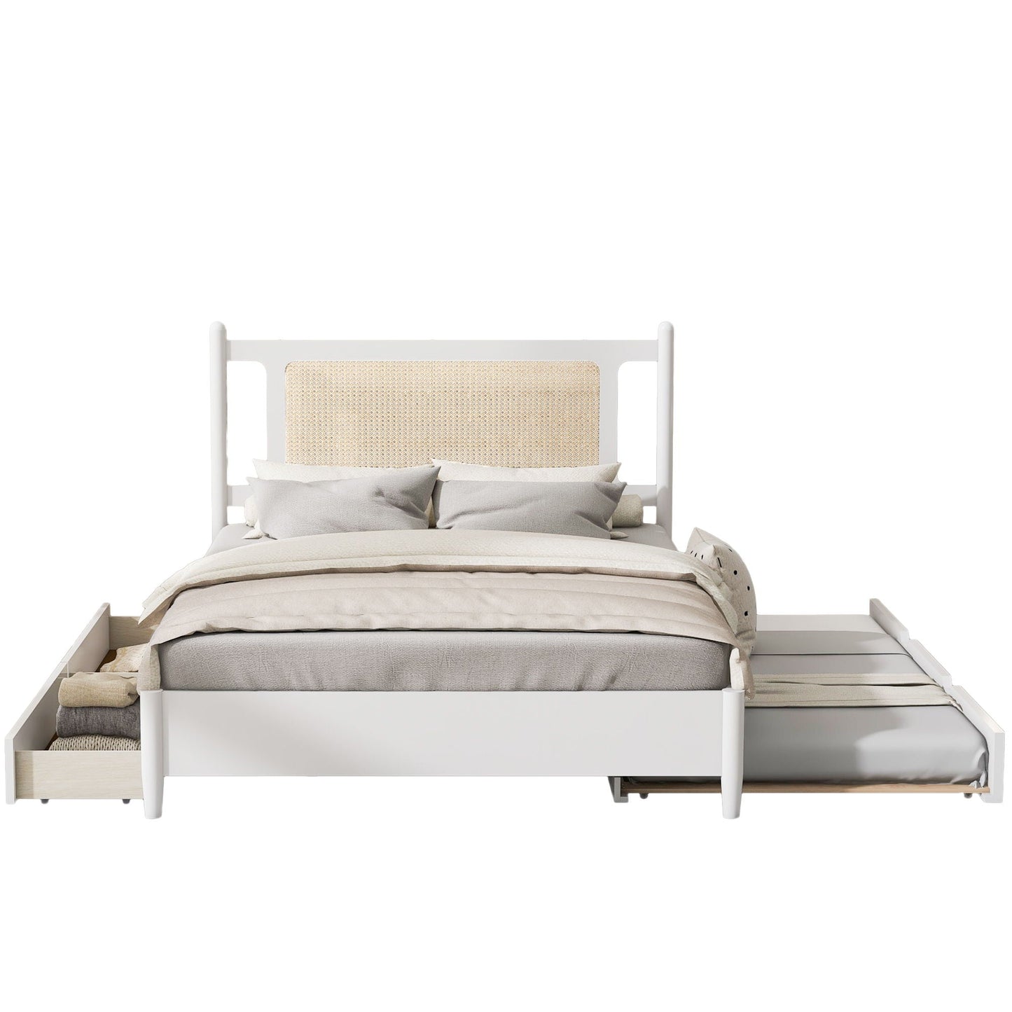 Platform Bed With 2 Big Drawers & Trundle