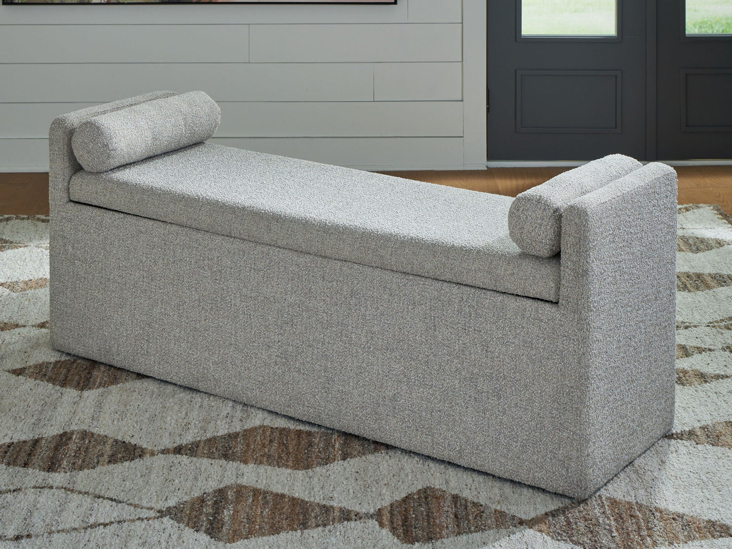 Galliden - Large Upholstered Dining Room Bench - Beige