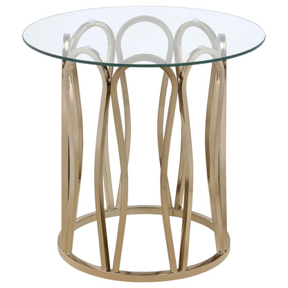 Monett 3-piece Coffee and End Table Set Chocolate Chrome