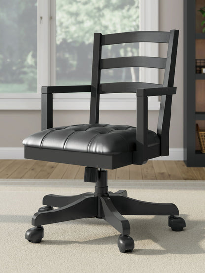 Wildenauer - Home Office Swivel Desk Chair - Brown / Black