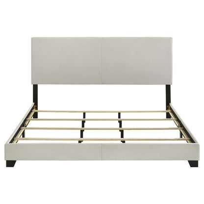 Dorian Fabric Upholstered Eastern King Panel Bed Cream