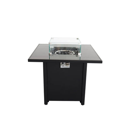 Powder Coated Fire Pit With Top - Black