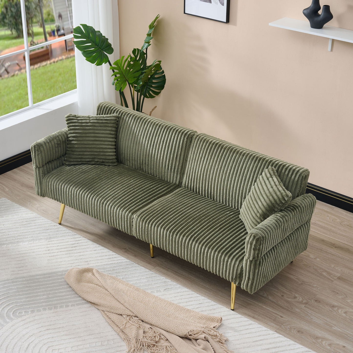Luxury Foldable Double Sofa Bed With Folding Armrests