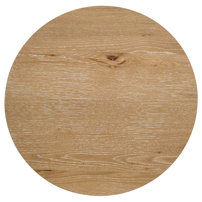 Kessler 3-piece Round Sculptural Wood Coffee Table Set Light Oak