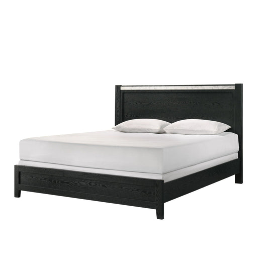 Contemporary Panel Bed With Accents