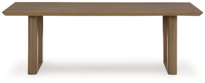 Serene Bay - Rectangular Dining Table With Umbrella Option - Dark Brown