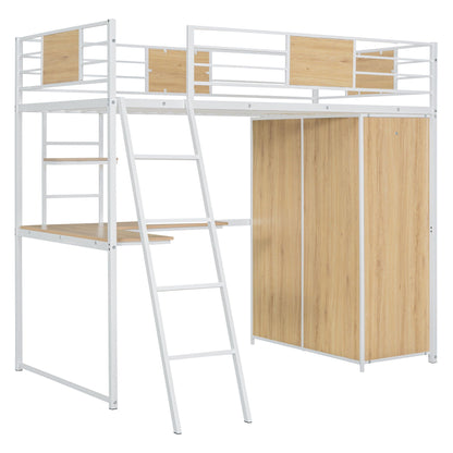 Loft Bed With L Shape Desk And Wardrobe