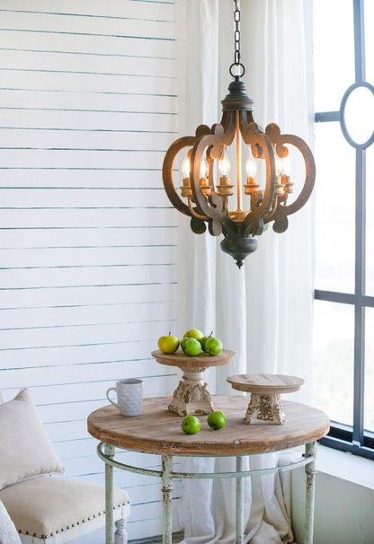 Cake Stand, Cake Plate With Magnesium Base - Cream / Brown
