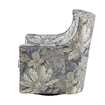 Swivel Glider Chair With Upholstery And Metal Base - Multicolor