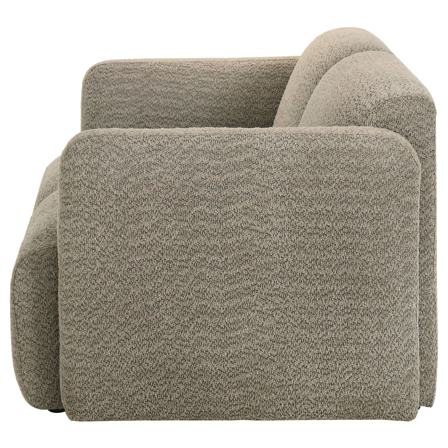 Dorset Fabric Upholstered Round Track Arm Loveseat Brown