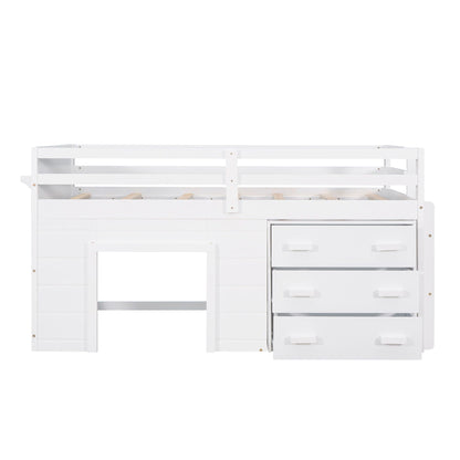 Loft Bed With Cabinet And Shelf