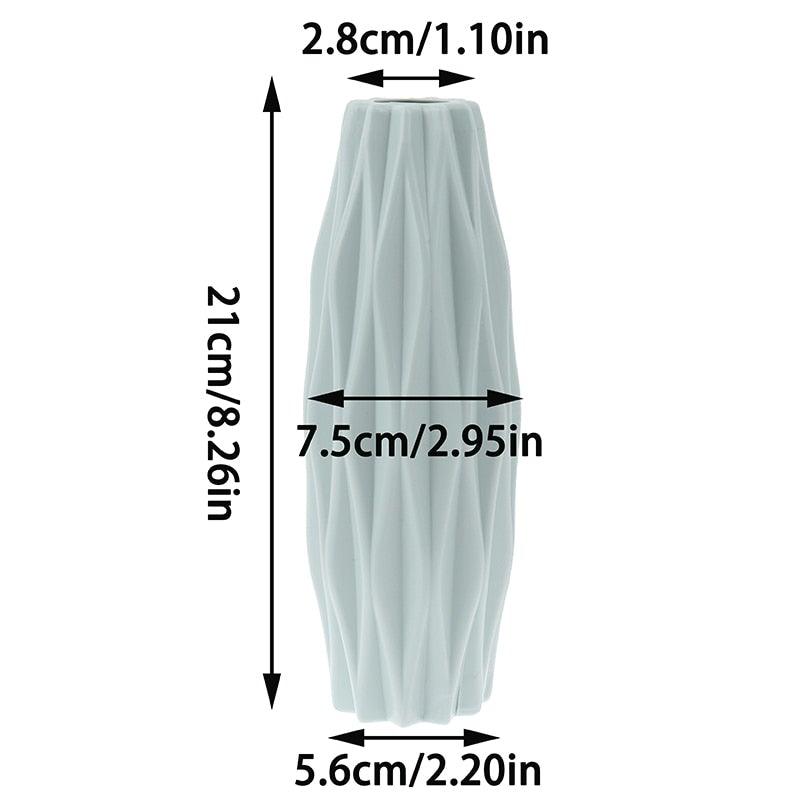 Creative Flower Vase White Imitation Ceramic Flower Pot Home Decor Plastic Vase Centerpieces and Events Ornamnet Decoration For Wedding Home Office Party Hotel Yard  Restaurant Patio Festive Furnishing