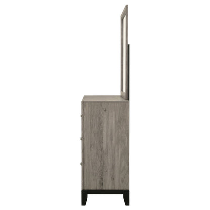 Watson 6-drawer Bedroom Dresser and Mirror Light Taupe