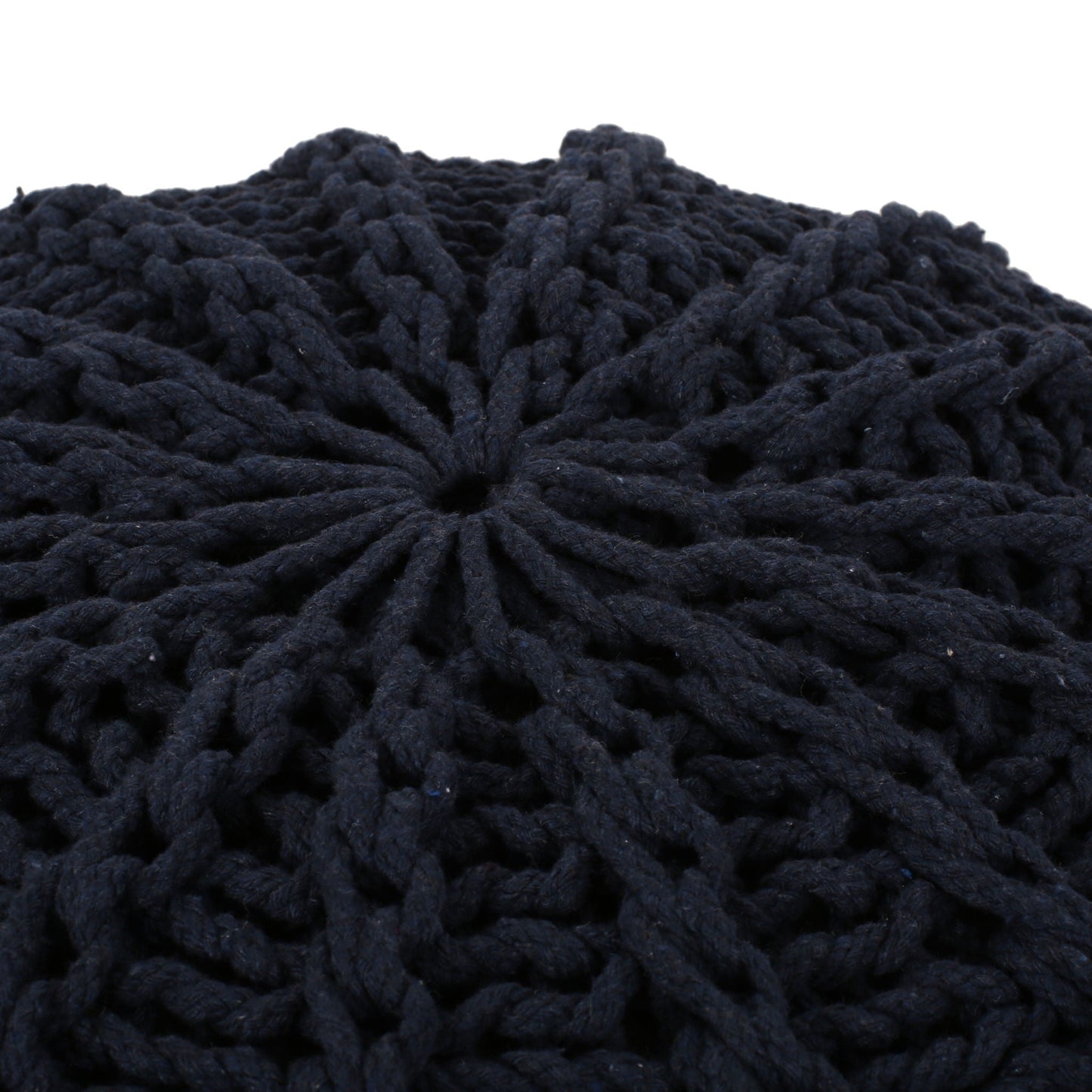 Bordeaux - Knitted Round Pouf Ottoman And Floor Cushion