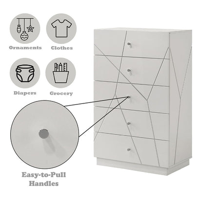 Esther - Chest - White / Silver