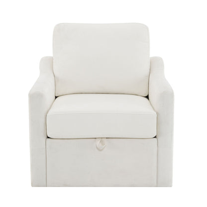 Swivel Arm Chair With USB Type-C Charging And Book Pocket