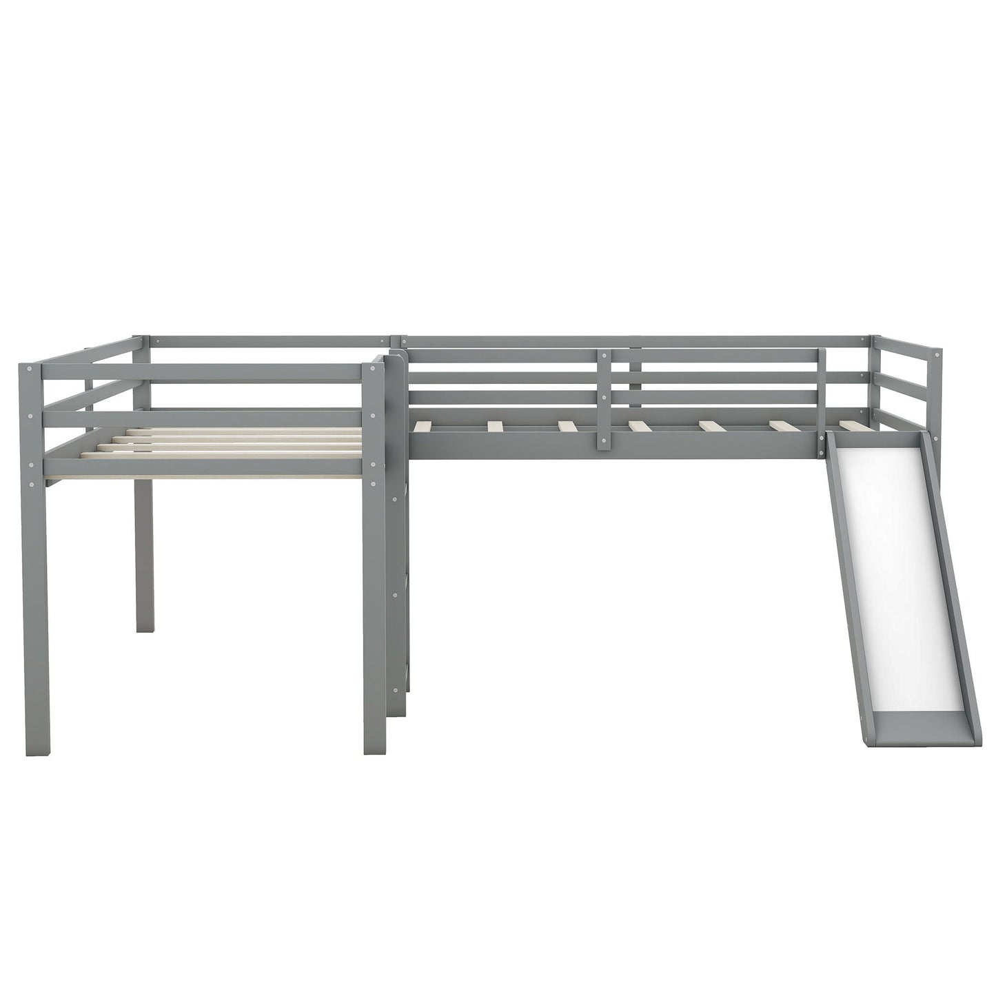 L Shaped Loft Bed With Ladder And Slide