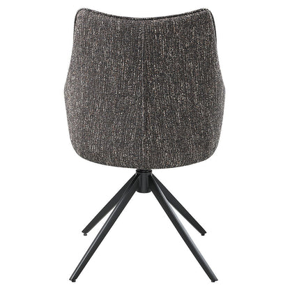 Malika - Side Chair With Swivel (Set of 2) - Brown Chenille