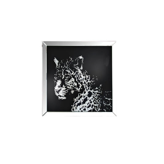 Talisha - Wall Art - Mirrored & Faux Crystal Leopard
