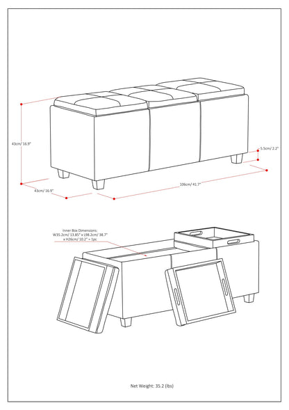 Avalon - Upholstered Storage Ottoman