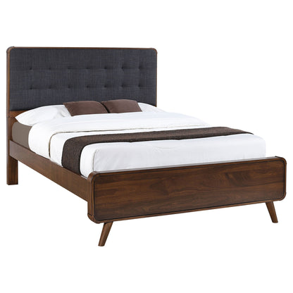 Robyn Wood Queen Platform Bed Dark Walnut