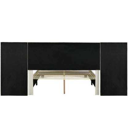 Upholstered Platform Bed With Big Headboard