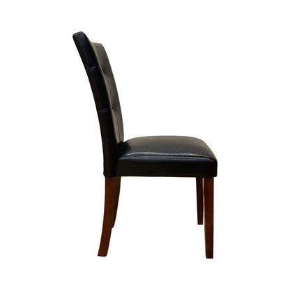 Britney - Synthetic Leather Side Chair (Set of 2) - Brown / Walnut