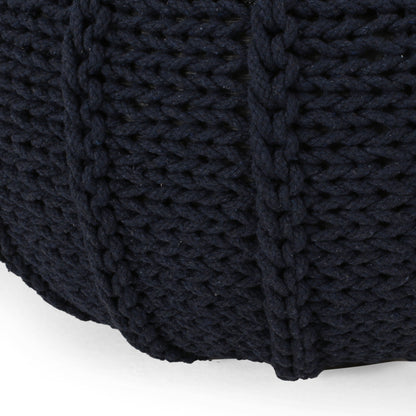 Bordeaux - Knitted Round Pouf Ottoman And Floor Cushion