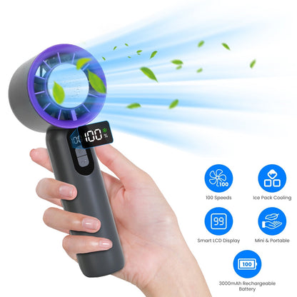 Rechargeable Handheld Fan with Ice Cooler — Travel, Beach & Camping