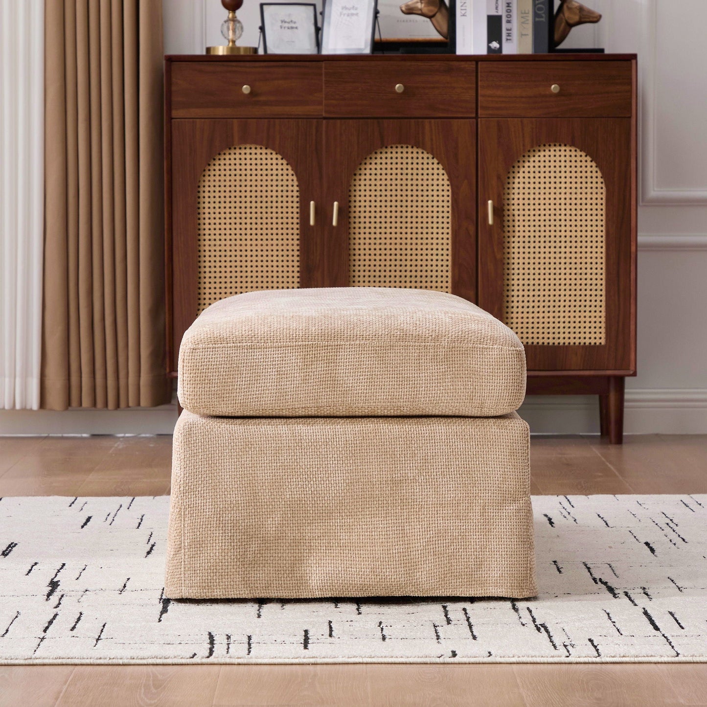 Ottoman Foot Stool With Metal Legs