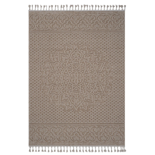 Guros - 6' X 9' Medallion Indoor / Outdoor Area Rug - Beige