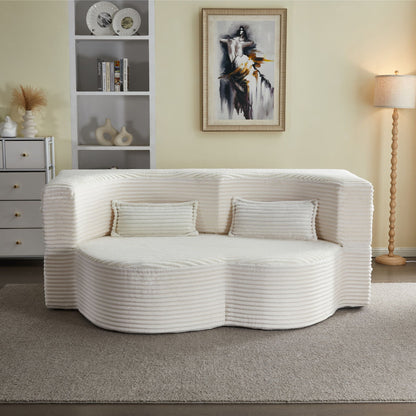 Floor Convertible Sleeper Sofa Bed With 2 Pillows