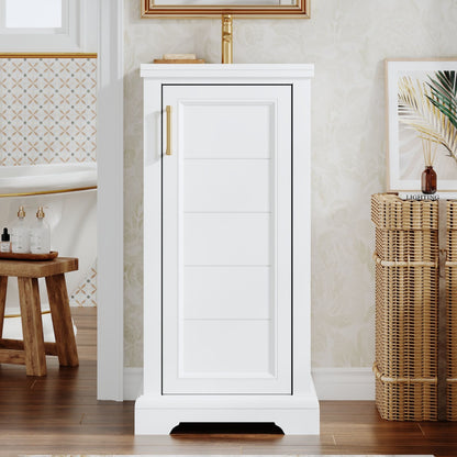 Bathroom Vanity With Sink, Soft Close Door, Adjustable Shelf, Freestanding Single Unit - White
