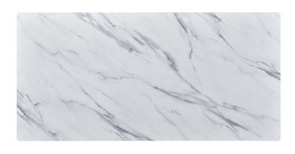 Landon - Coffee Table With Glass Marble Texture Top And Bent Wood Design