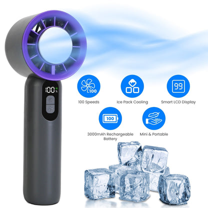 Rechargeable Handheld Fan with Ice Cooler — Travel, Beach & Camping