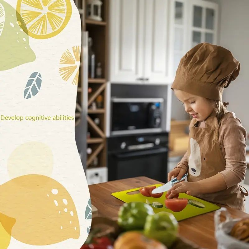 First Real Cooking Set for Kids - Safe Nylon Knives, Mixing Bowls & Utensils for Little Hands