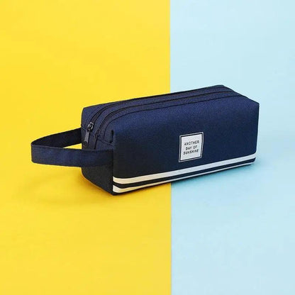 Durable Simple Large Capacity School Stationery Double Layer Case  Students Unique Design High Quality Office Handbag Pencil Case