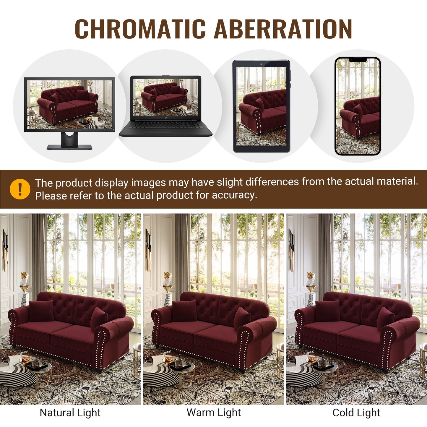 Upholstered 3 Seater Sofa Set With Ottoman