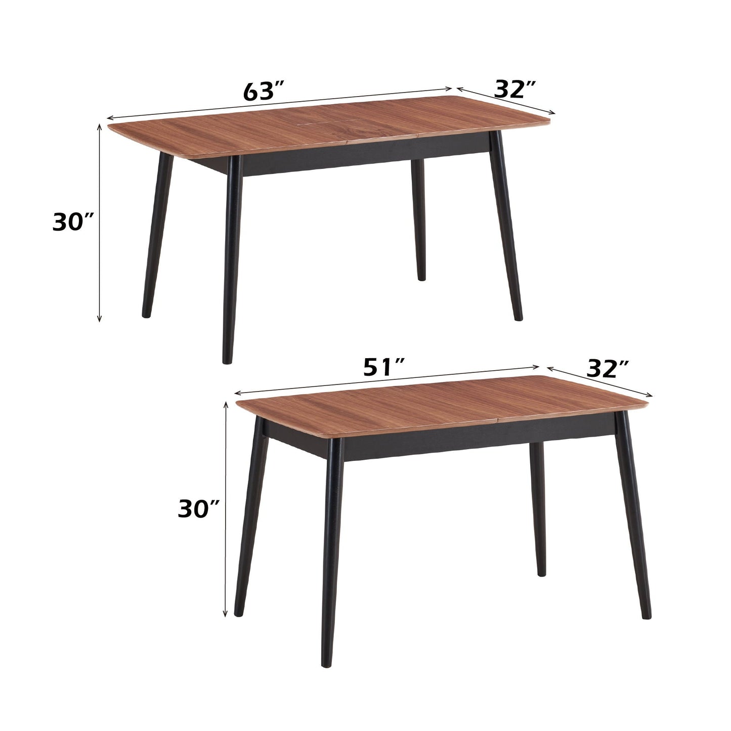 Lanae - 5 Piece Dining Room Set - Natural / Black