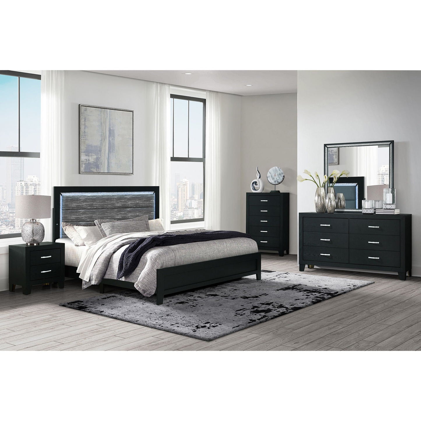 Carlos - Modern Design Bed With LED