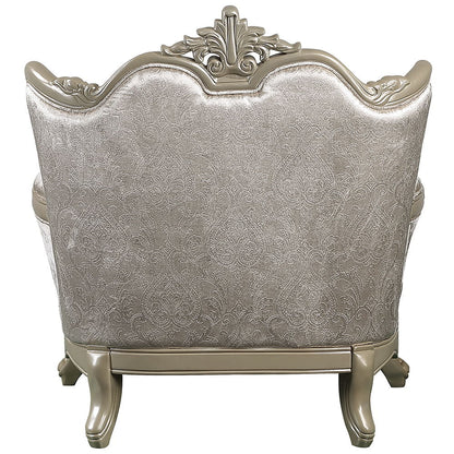 Libertee - Chair With Pillow - Beige Fabric & Champagne