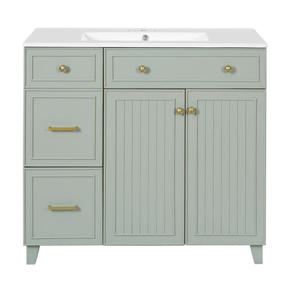 Bathroom Vanity With Sink, Soft Close Doors, Adjustable Shelves