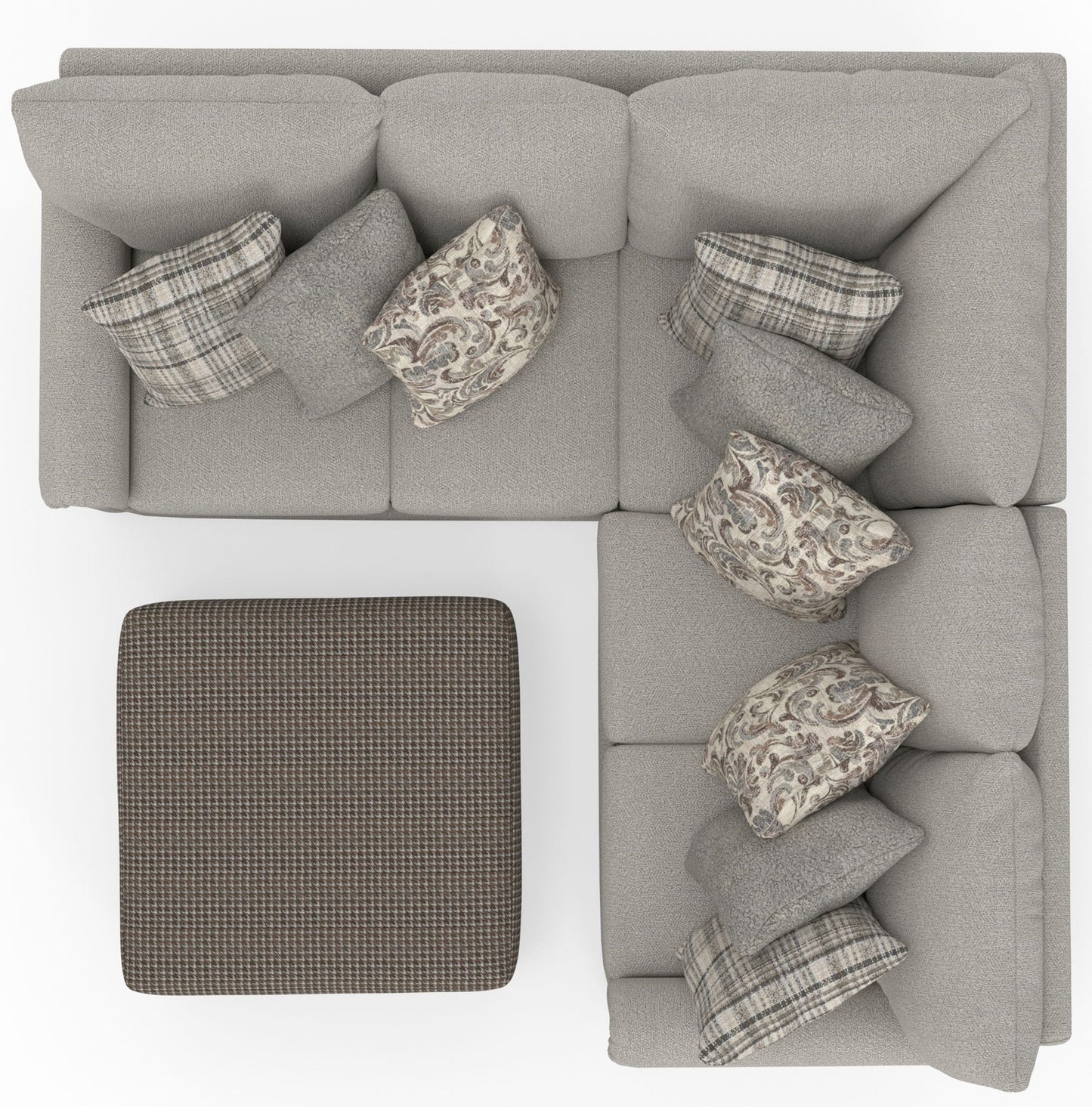 Livingston - Sectional With Comfort Coil Seating, 40" Cocktail Ottoman And Accent Pillows Included