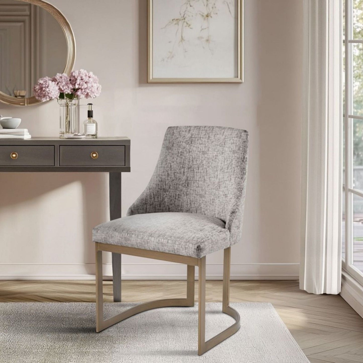 Contemporary Modern Accent Dining Chairs (Set of 2)