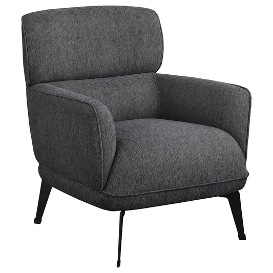 Andrea Upholstered Crescent Arm Accent Chair Grey