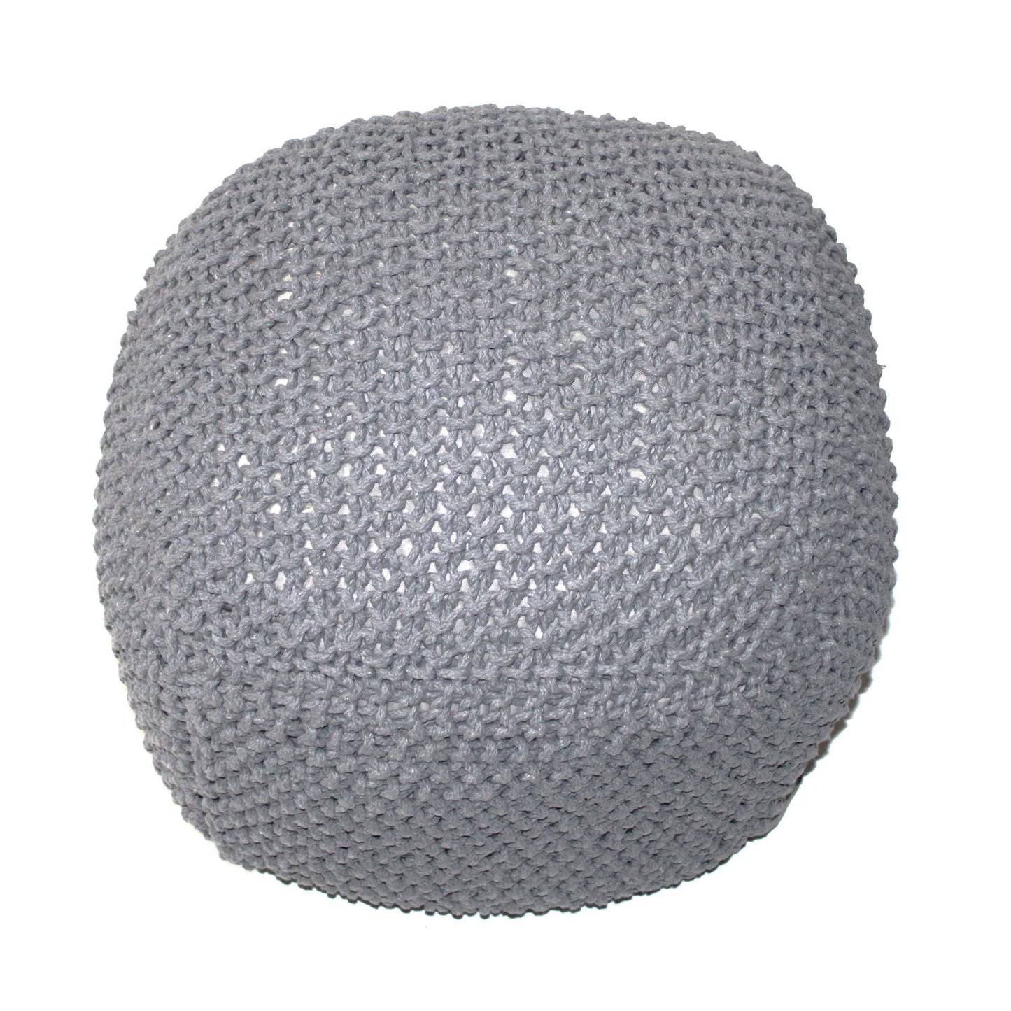 Semi Rounded Pouf, Cable Knitted, Perfect Seating