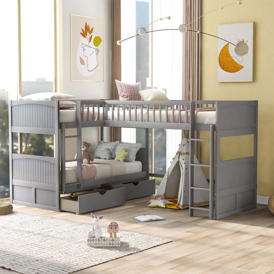 Bunk Bed With Loft And 2 Drawers
