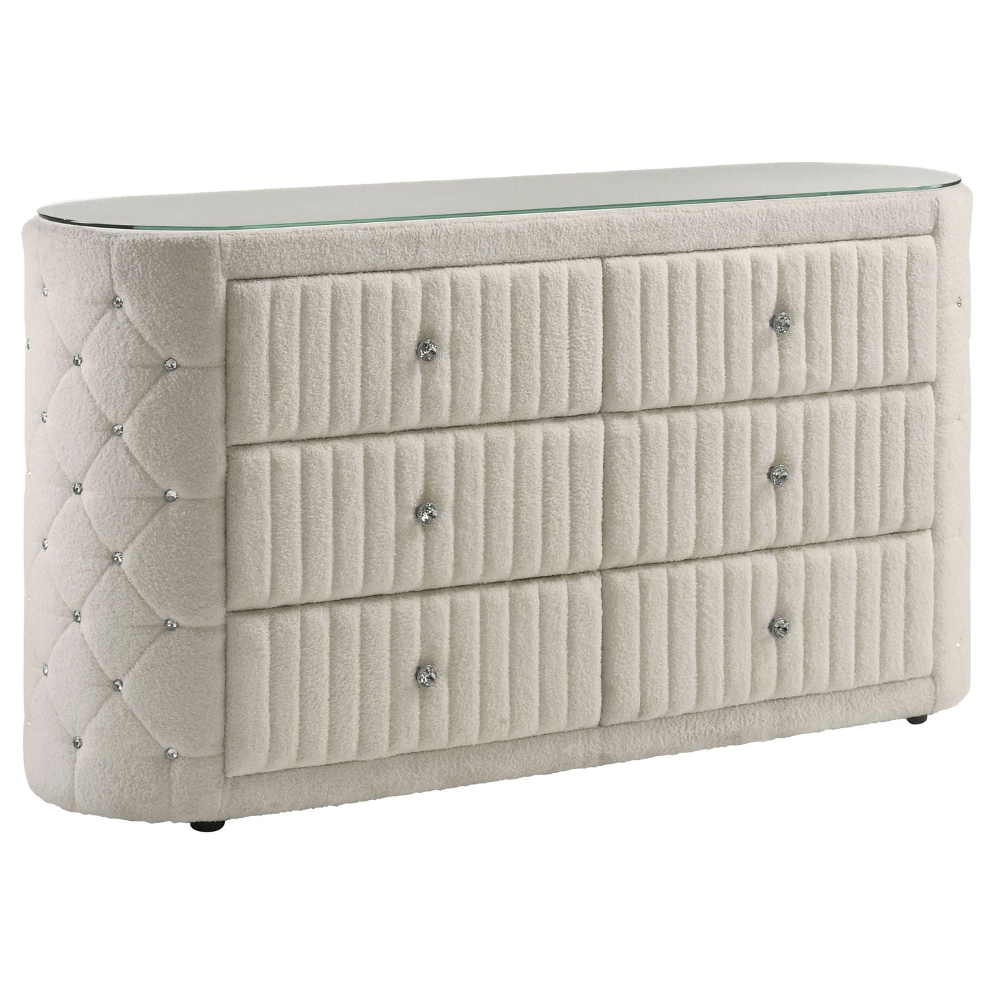 Sonya 5-piece Upholstered Queen Bedroom Set Ivory