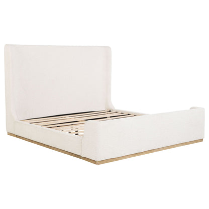 Nala Upholstered Eastern King Sleigh Bed Cream